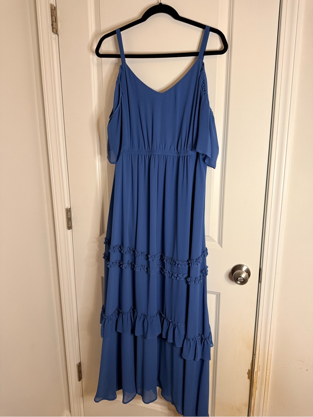 torrid Blue Cold-Shoulder Maxi Dress